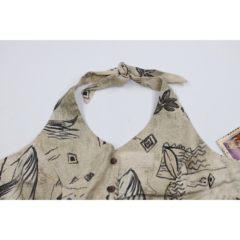 Deadstock Vtg 90s Hilo Hattie Womens XL 2 Piece Hawaiian Skort Halter Top USA - Picture 3 of 16